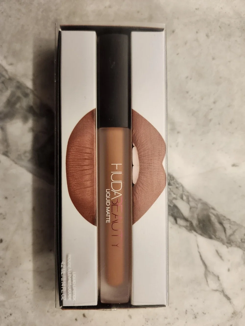 Huda Beauty Liquid Matte Lipstick Girlfriend NIB Transfer Proof Nude Lip Color